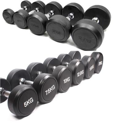 China Universal high quality commercial gym equipment rubber dumbbell for bodybuilding for sale