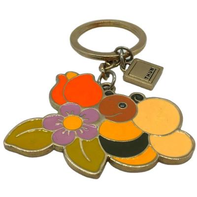 China Global Enamel Bee Key Chains Zinc Alloy Key Rings For Women Handbag Car Key Charms for sale