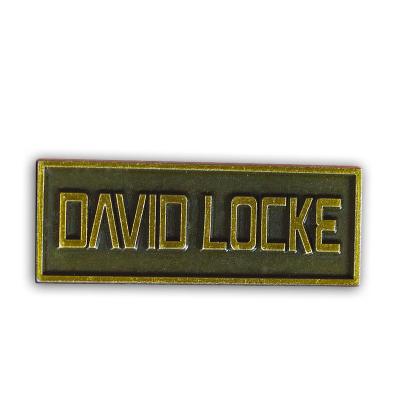 China Waterproof Bulk Custom Personalized Logo Design Embossed Brass Metal Nameplate For Furniture for sale