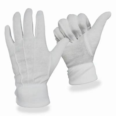 China Absorption Cotton Comfortable Sweaty White Gloves Coins Jewelry Inspection Gloves Unisex Tag Gloves for sale