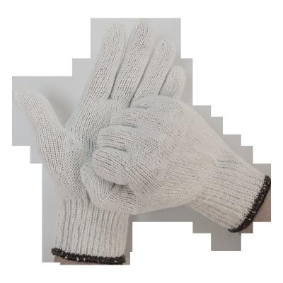 China Comfortable Construction Protection Thickened White Knitted Cotton Safety Work Gloves for sale