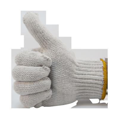 China Comfortable Work White Cotton Knitted Safety Work Gloves White Cotton Work Gardening Gloves for sale