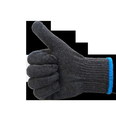 China Dark Gray Protective Gloves Winter Warm Hand Protection Gloves With Yellow Cotton Knitted String Work Safety Hand Gloves for sale