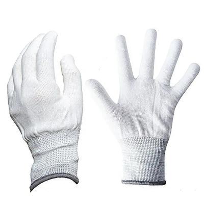 China 13 Gauge Industrial Polyester Knit Protective Gloves Nylon Gloves Work Glove No Fiber Anti-Slip Film Install Tools for sale