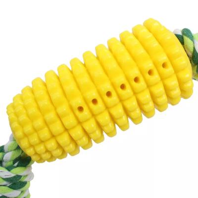 China Factory Rubber Corn Pet Bite Stocked Floating Molar Toys Interactive Dog Toothbrush Chew Toy for sale