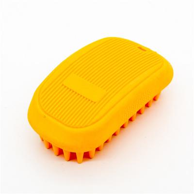 China Pet Messenger Hot Sale Animal Products Small Soft Rubber Pet Grooming&Cleaning Tools Bath Massage Brush for sale