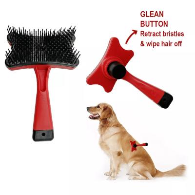 China Viable High Quality Pet Dog Grooming Automatic Hair Removal Brush Comb For Pet Combs Cats Pet Grooming Products Cleaning And Plastic for sale