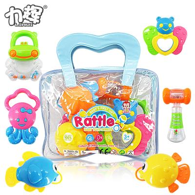 China Toy Top Quality Cute 6 PCS Musical Rattle Bell Newborn 1 Month Baby Gift Set for sale