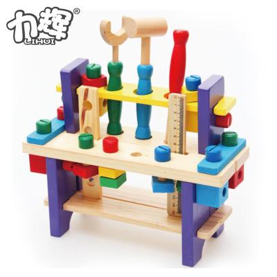 China Hot Selling Pretend Wooden Workbench Toy Hot Selling Pretend Wooden Workbench Tool Set for sale