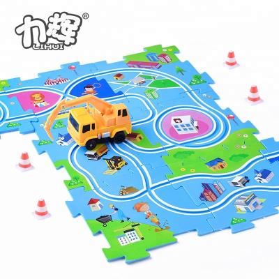 China Slot Toy Carryover Jigsaw Puzzle Motor Vehicle Puzzle Track Game Set for sale