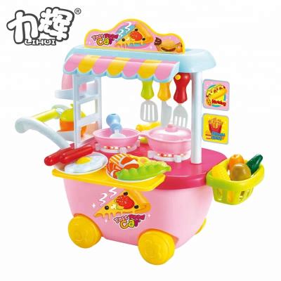 China Pretend Play Toys 34PCS Musical Cartoon Children Kitchen Set Toy Pretend Play With Light for sale