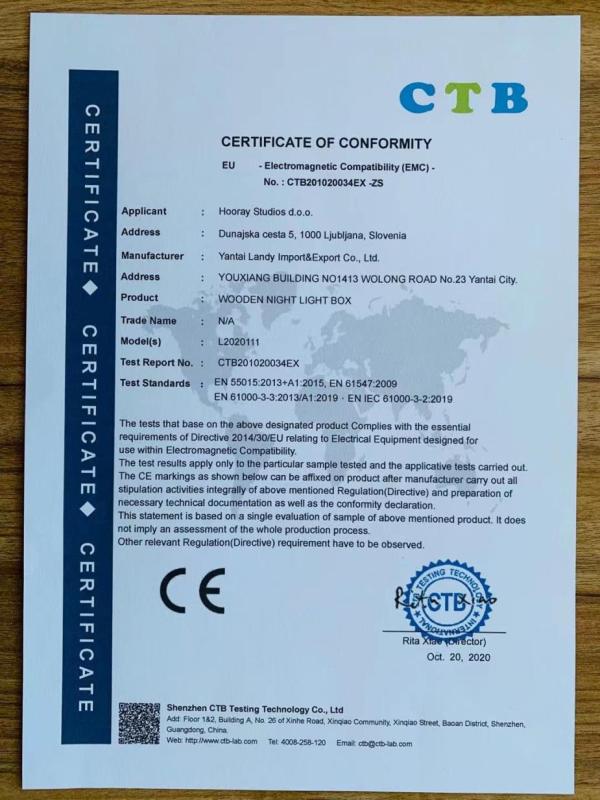 CE - Yantai Landy Import & Export Co., Ltd.