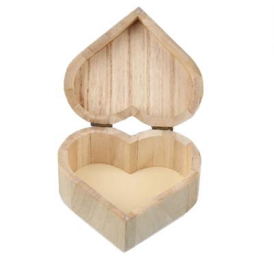 China Handmade Custom Empty Pine Wood Keepsake Gift Boxes With Hinged Lid Big Heart Wooden Boxes for sale