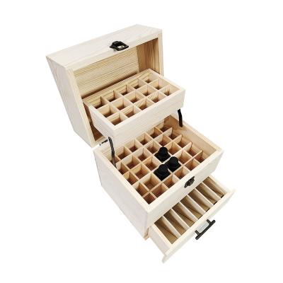 China Gift & Luxury Solid Unfinished Wooden Craft Essential Oil Canned Storage Display Stand for sale