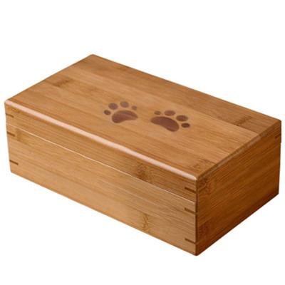 China Custom Recycled Materials Cat Rabbit Wooden Hamster Wooden Coffin Nest Rectangular Wooden Pet Urn for sale