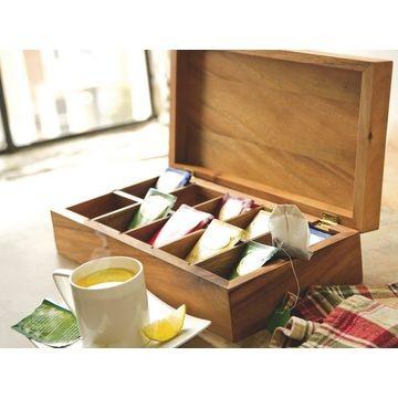 China Handmade Wholesale Custom Unfinished Printing Wooden Tea Bag Storage Box for sale