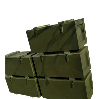 China Handmade Wholesale Army Green Crate Wooden Military Ammo Boxes for sale