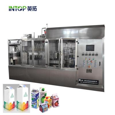 China Triangular food carton filling machine juice, milk, yogurt, soy milk filling machine for sale