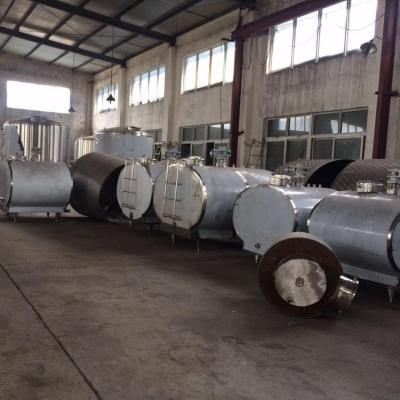 China Horizontal Milk Storage Stainless Steel Milk Cooling Tank Price for sale