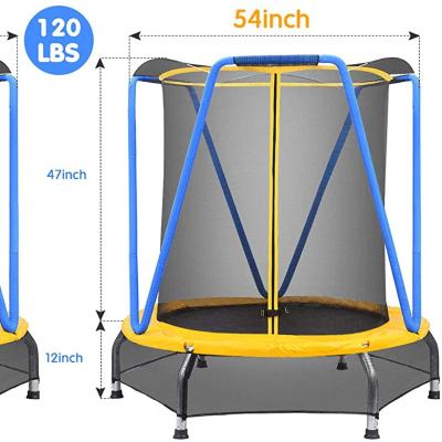 China With Protective Net New Design 54 Inch Kids Trampoline With Enclosure With Jumping Mat OBT054 for sale