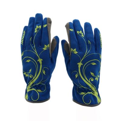 China High Quality Custom Made Logo Work Gloves Flower Print Back Women Garden Safety Work Gloves Wholesale Safety Work Gloves for sale