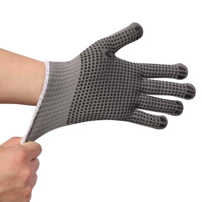 China Gray Dot Pearl Dot Gloves Good Quality Assembly Safety Work Gloves Factory Wholesale Polyester Work Gloves Custom Cut Safety Anti for sale