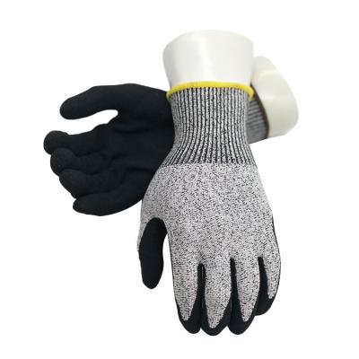 China Non-Slip Delay Price Spike Cut Resistant Level 5 Safety Nitrile Coated En388 Work Gloves for sale