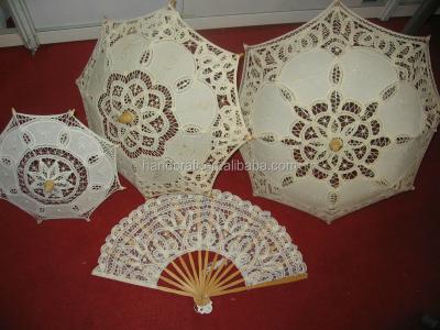 China Victorian Battenberg Lace Parasols Wedding Decoration for sale