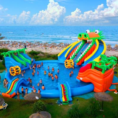 China Amusement 30m Inflatable Water Slide Trampoline Adventure Park Other Amusement Park Products for sale