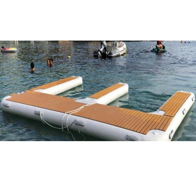 China Easy Assemble Inflatable Raft Dock Jet Ski U Dock Inflatable Platform with Electric Compressor for Pool Beach Ocean Lake for sale