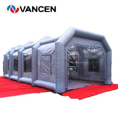 China Car Paint 8*4*3m Waterproof Inflatable Spray Paint Booth Tent 2 Fans Booth Inflatable Booth For Environmental Protection for sale