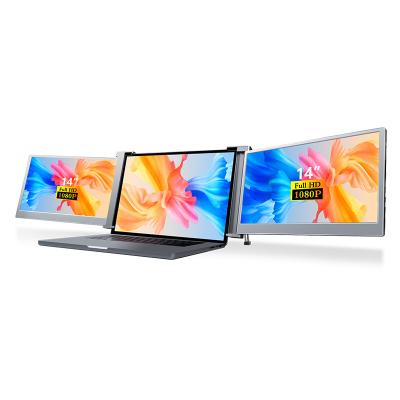 China Factory Wholesale Triple HDR Portable Monitor FOPO/OEM Dual 14 Inch Workstation Extension Monitor Dual Panel for sale