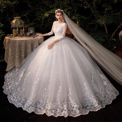 China YJ2006W New 2023 French Anti-static High Quality Tug Retro Bridal Head Dress Light Wedding Dress for sale