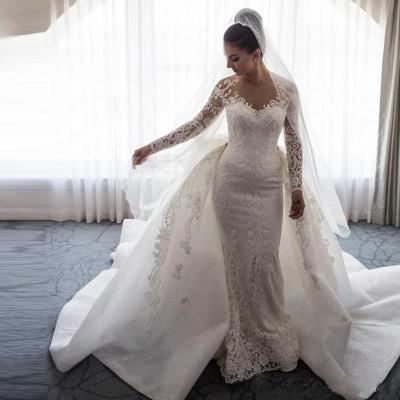 China White detachable tail wedding dress wedding dress YJ2010W new 2023 anti-static tail wedding dress for sale