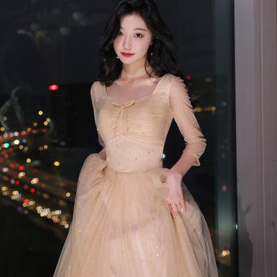 China Sister of AH4011B 2023 anti-static slim students new graduation season champagne fairy maid and fleshy honor dress group for sale