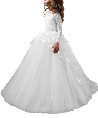 China New AH7004D Princess Dress Flower Girl Piano Performance Wedding Dress Sweep Floor Girls Sleeveless Skirt Pengpeng Long for sale