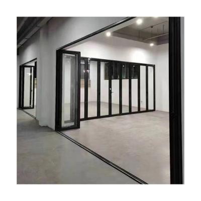 China Wholesale High Quality Movable Bi-folding Glass Door Folding Screen Folding Door Aluminum Alloy Glass Partition for sale