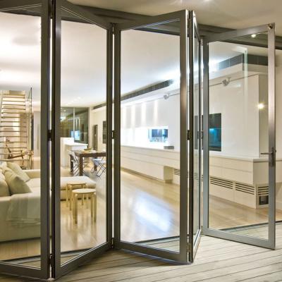 China Modern manufacturer supply interior aluminum frameless sliding door silent aluminum folding door for sale