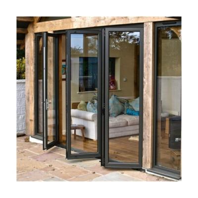 China Waterproof Acoustic Interior Folding Door Bi-Fold Doors Folding Patio Glass Doors for sale