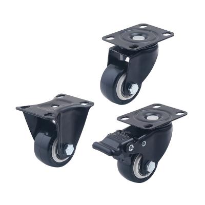 China Asian Locking Casters 50mm With 360 Degree No Noise Polyurethane (PU) Wheels Swivel Plate Casters for sale