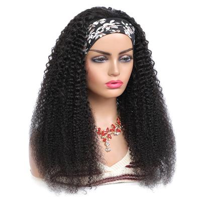 China Natural Hot Selling 150 Density Brazilian Curly Curly Afro Headband Wigs Hair Band Wigs For Woman for sale