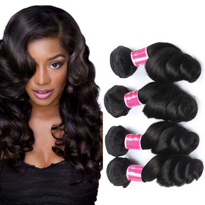 China Hot Selling Comfortable Soft Loose Wave Product Black Loose Wave Hair Weaving 100% Natural Hair for sale