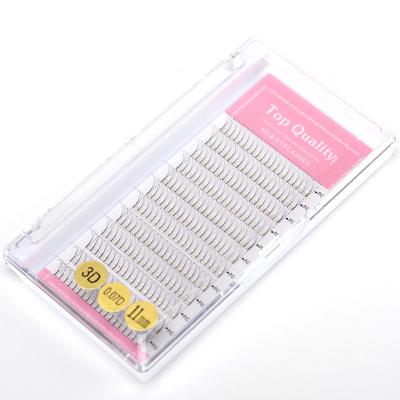 China Ultra Light Premade Fans Russian Volume Lashes 3D Volume Eyelash C Curl 0.7mm Thick for sale