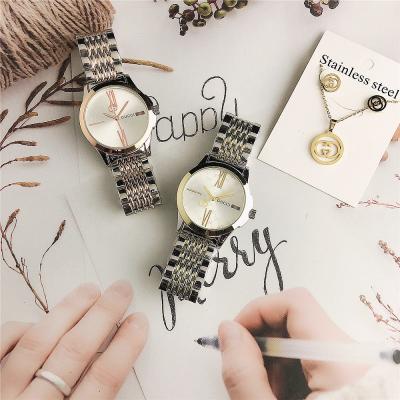 China New fashion unisex ladies small dial with the same paragraph steel belt alloy quartz watch set come with box and jewelry for sale