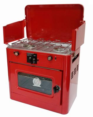 China Easily Assembled KX500-RED33 Gas Stove With Oven Gas Double Burner Outdoor Gardening Portable Cooker With Oven for sale