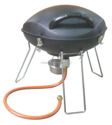 China Easily Assembled Outdoor BBQ Party Backyard Party Gas Shell Single Burner Portable BBQ Grill With Legs for sale