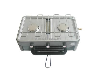 China Easily Assembled Outdoor Outdoor Portable Party Backyard Party Gas Double Burner BBQ Grill Stove for sale