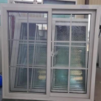 China Folding Screen China Supplier Double Glazed UPVC PVC Sliding Windows With Grilled Design And Mosquito Net For House Windows for sale