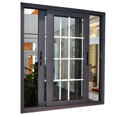 China American Aluminum Folding Screen Grille Design Double Glazing Glass Sliding Windows With Reasonable Price for sale