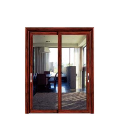 China Healthy Woodgrain Aluminum Windows and Alloy Aluminum Sliding Doors Sliding Door Kit for sale